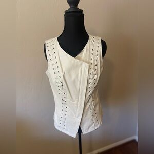Bebe leather vest off white size small